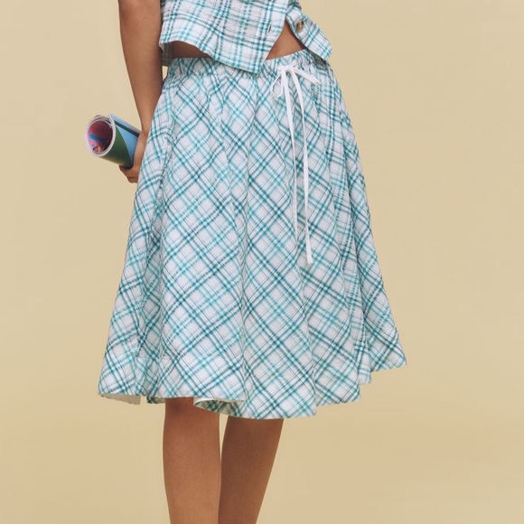 Anthropologie Maeve Drawstring A-Line Cotton Midi Skirt NWT S - Picture 1 of 7